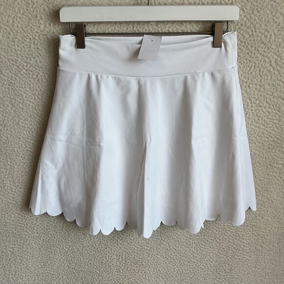 J Crew Scallop‎ Active Skort Skirt Womens Medium White - Picture 1 of 8